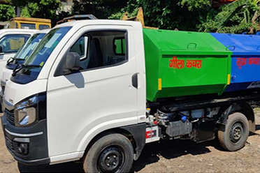 cleaning the road using power washing